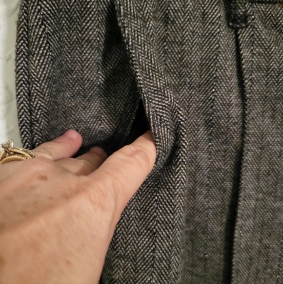 Lee Regular Fit Straight Leg Mid Rise Brown Tweed Creased Dress Pants Size 14 - Picture 5 of 11